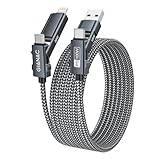 Multi USB Kabel [2M] 4 in 1 Universal Ladekabel Mehrfach Anschlüsse mit USB C/A/aufLightning,100W USB C Schnellladekabel mit Licht für iPhone 16 15 14 Pro/MacBook/iPad/Samsung Galaxy S23 S22 S21 usw