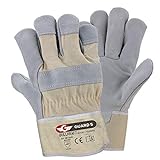 GUARD 5 - 5 Paar Leder Handschuhe Größe 11 - robuste Lederhandschuhe Herren - Rindspaltleder