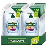 Palmolive Eco Nachfüller Flüssigseife Aquarium 12 x 500ml I Schutz gegen Bakterien I Vegan | Inhaltsstoffe zu 96% natürlichen Ursprungs* I dermatologisch getestet