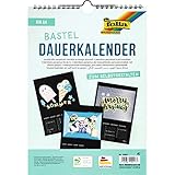 folia 23601 - Dauerkalender, Bastelkalender, mit Spiralbindung, DIN A4, schwarz, inklusive 3 Jahres-Vorschau