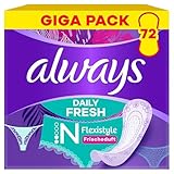 Always Daily Fresh Normal Flexistyle Slipeinlagen 72 Stück, Mit Frischduft, Flexibel, Passt Sich Allen Slipformen An