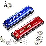 2 Stück Mundharmonika, Mundharmonika für Kinder, Mundharmonika, Mundharmonika Spielzeug Mundharmonika C-Dur Major Blues Harmonika,10 Loch Mundharmonika Kinder für Anfänger