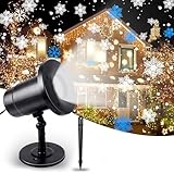 VIPNAJI Schneeflocke Projektor Licht LED Weiß Rotierende Schneefall Landschaft Projektion Dekorative Weihnachtsbeleuchtung LED Projektor Lichter für Party, Weihnachten, Garten, Bar，IP65 Wasserdichter