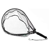Zite Fishing Wat-Kescher Gummiert - Angelkescher, Spinnkescher & Fliegenkescher - 60x33cm mit Karabiner-Band zum Angeln - Watkescher gummiert, Angel Kescher Angeln-gummiert, Fliegenfischen