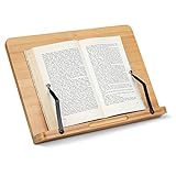 Navaris Buchständer kompatibel mit iPad Ständer - 33x24cm Buchhalter Buchstütze aus Bambus - Stand Halter für Buch - für Küche Schreibtisch