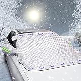 Frontscheibenabdeckung, Windschutzscheibenabdeckung, Auto Abdeckplane Winter, Scheibenabdeckung Auto Winter, Magnet Fixierung, UV-geschützt, Gegen Schneeeis, Frostschutz,190 x 125cm