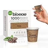 bioexxe Espresso pappbecher kaffee 75ml 1000 Stück Biologisch abbaubare einwegbecher | kaffeebecher widerstehen Getränken bis zu 85°/90°- Kleine Größe für italienischen Espresso (braun)