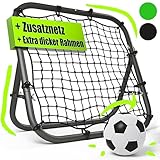 BENTSON Rebounder für Fußball Kinder und Profis I Inkl. Ersatznetz I Robuster Rahmen I Auch für Handball, Volleyball und Basketball I Rückprallwand Prellwand Fussball I Matt-Schwarz I 75x75 cm