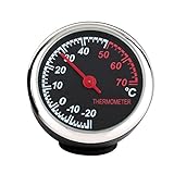 Winomo Auto-Thermometer Stahl klein mit Zeiger für den Kfz-Innenraum (Schwarz)