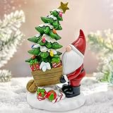 Uniboho Weihnachtswichtel Figuren, 14.9x9.9cm Wichtel Weihnachten Christmas GNOME Zwerg Deko Wichtelfigur Weihnachtszwerg Weihnachtsdeko Rot aus Kunstharz