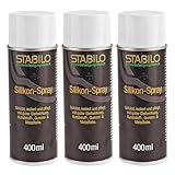 3x Silikon-Spray 400ml | Sprühfett, Gleitspray, Silikonfett, Schmieröl | Schützt, isoliert und pflegt | 3 Stück