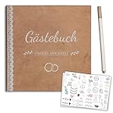 Bridela - Hochzeit Gästebuch - Gästebuch Hochzeit - Langlebiges Hardcover des Hochzeitsgästebuch - Erinnerungen für die Ewigkeit mit Stabiler Fadenbindung im Hochzeitsbuch