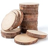 Vonsera Holzscheiben 18 Stücke, Baumscheiben Holz Log 7 bis 8cm, Holzscheiben zum Basteln Ohne Loch Runde für DIY, Basteln, Handwerk, Hochzeit Mittelstücke, Weihnachten Dekoration