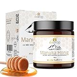 bedrop Manuka Honig mit MGO 400+ 140g XXL Glas - 100% Echter Premium Manukahonig aus Neuseeland mit zertifiziertem Methylglyoxal Gehalt (Analyse-Zertifikat)