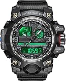 findtime Militär Große Armbanduhr Herren Uhren Analog Digitaluhr 5 ATM wasserdichte Outdoor Taktische Sportuhr mit Wecker Datum 12/24H LED Stoppuhr für Männer Jungen Silikonband