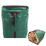LUMOOM Gartenabfallsack 200L, Gartensack Laubsack, Grünschnittsack, Gartenabfallsack stabil, Grassack mit Griffe, Gartenabfallbehälter faltbar, Behälter für Gartenabfälle
