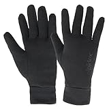ALPIDEX Unterziehhandschuhe Innenhandschuhe Leichte Laufhandschuhe Dünne Warme Liner Winter Sport Handschuhe Innen Aufgeraut, Größe:S, Farbe:Black
