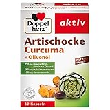 Doppelherz Artischocke + Olivenöl + Curcuma – Pflanzliches Nahrungsergänzungsmittel mit Artischocken- & Kurkuma-Extrakt sowie Omega 9-Fettsäuren – 1 x 30 Kapseln