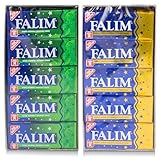 Falim Kaugummi Damle & Nane 2er Set mit Minz- und Masticgeschmack ohne Zucker 2x20 Packungen à 5 Stück, 280g zuckerfreier Kaugummi ohne Süßungsmittel, einzeln verpackt