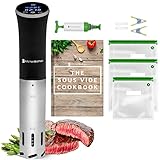 KitchenBrothers Sous Vide Stick Garer - Souvide Set - Souvidestab - Suvit Garer - Souvidestab - Sou Vide Stab - Suvide Garer - 0 Bis 95℃, Einstellbar Pro 0,2℃ - Timerfunktion - Alarm - 1200W