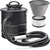 Aschesauger 20L Kaminsauger 1650W + Blasfunktion mit DUAL Filter System, Mobiler Staubsauger Ideal zum Reinigen von Kaminöfen, Grills und Feuerstellen SN2018