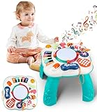 SOBEAU Babyspielzeug Spieltisch Ab 1 Jahr, 6 in 1 Kinderspielzeug, Kinder Lernspielzeug, Activity Center Spielzeug Spieltisch für Jungen und Mädchen 1 2 3 4 5 ahre Musikspielzeug