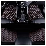 IUHYGUHGTFS 4 Stück Auto Leder Fußmatten für Ford Mustang March-E 2021-2025 (LHD), Allwetter Wasserdicht Anti Rutsch Tragen Autoteppiche Set Innenraum Zubehör,C/BlackRed