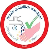 immi 4x Hände waschen, Saubere Toilette/WC Aufkleber,...
