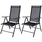 Casaria® Gartenstühle 2er Set Hochlehner Klappbar 8-Fach Verstellbar Camping Stuhl Aluminium Wetterfest Klappstuhl 120kg Belastbarkeit Garten Balkon