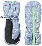 Playshoes Unisex Kinder Fäustling Winter-Handschuhe, Sterne Reißverschluss, 4