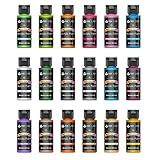 INK LAB Metallic Acrylfarben Set 18 x 60 ml, Wasserdichte lichtbeständige metallic acrylic paints, Schnelltrocknend mit Hochglanz-Effekt für Holz, Leinwand, Keramik, Ideal für Anfänger und Profi