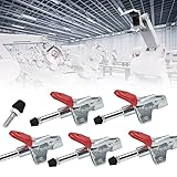 UCNOGIM 5 Stück Schnellspanner Set Vertikale Clamp Horizontal Kniehebelspanner 301AM Waagrechtspanner Horizontal Toggle Clamp mit Anti-Rutsch-Griff zum Schweißen, Montageklemmung (45kg/99lb)