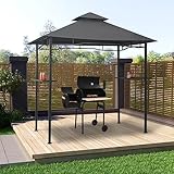 Stahl-Pavillon für den Außenbereich, 240 x 150 x 255 cm, Überdachung für Garten und Terrasse, perfekt für Wohnräume im Freien, vielseitiger Unterstand und Markise, Anthrazit