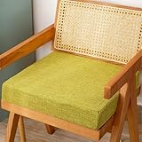 Sitzkissen Mit Abnehmbarem Waschbarem Bezug Leinen Stuhlkissen Für Esszimmerstühle 8 cm Dick Quadratisch 45 X 45 cm Stuhlpolster Für Innenbereich Wohnzimmer Terrasse,L,Set of 1