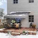 LZQ Aluminium Markise 4 x 3 m Balkonmarkise Sonnenschutz Kassettenmarkise Gelenkarmmarkise Sonnensegel Dunkelgrau