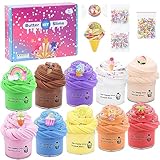 Thedttoy Slime Fluffy Set mit 10 Pack Cloud Schleim,Duftend Putty Spielzeug Schleim Kinder Mini Fluffy Slime Kit mit Zubehör, Fluffy Schleim Butter Slime Set Stressabbau Geschenk für Jungen Mädchen