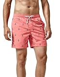 MaaMgic Badehose für Herren Jungen Badeshorts für Männer Schnelltrocknend Surfen Strandhose Surf Shorts mit Mash-Innenfutter MEHRWEG, Anker Pink, L