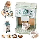 PLLYPE Kaffeemaschine Kinderküche, 9PCS Kinder Kaffeemaschine für Kinderküche und Spielküche Zubehör, Geburtstagsgeschenk für Kinder ab 3 4 5 6 Jahren Junge Mädchen Kinder