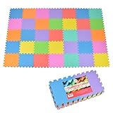 Puzzlematte Kids Color, 36 TLG. Puzzlematte für Kinder aus rutschfestem Eva - große Spielmatte zusammensteckbar, jedes Teil 30 x 30 x 1 cm - Bunte Kinderteppich zum Puzzeln