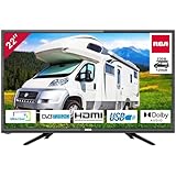 RCA iRB22H3C Fernseher 22 Zoll (TV 56 cm), Dolby Audio, Triple Tuner DVB-C/T2/S2, VGA, HDMI, USB, digitaler Audioausgang, inkl. Hotelmodus, 230V & 12V KFZ-Adapter, optional für Wohnmobil, 2023