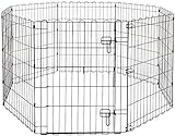 Amazon Basics Laufgehege für Hunde und andere Haustiere, faltbar, Metall, mit Tür, 76 cm