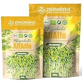 ZenGreens® - Bio Alfalfa Sprossen Samen - Wähle zwischen 200g und 500g - Alfalfa Samen Keimrate von über 97% - Luzerne Keimsprossen - Ideal zum Sprossen ziehen im Sprossenglas - Microgreens