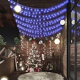 AIJUUKJP Home & Garden Artikel-Lichterkette, Kugel, 20 m, 200 LEDs, Blau, 8 Funktionen