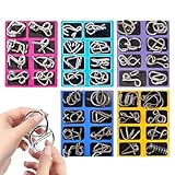40 Stück Metall Knobelspiele Set 3D | Knobelspiele Für Erwachsene, Denksports Puzzle Metall Mit Ring | Strumpffüller Für Kinder Und Erwachsene, Herausforderungsgeschenk