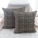 NIULAA Boho Deko Kissenbezug 50x50 2er Set Kissenbezüge Leinen Quadratisch Sofakissen Vintage Ethno Dekorative Kissenhülle Garten Outdoor-Kissen für Wohnzimmer Couch Schlafzimmer