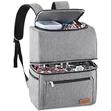 Lifewit 21L, isolierter Kühltasche, Thermo Lunchtasche, Kühlrucksack, auslaufsichere Doppeldecker-Kühltasche für Männer, Frauen, Mütter für Lunch, Picknick, Einkaufen, Reisen, Grau
