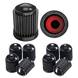 Pitlane Performance® Ventilkappen 10 Stück Ventildeckel Auto-Reifen Ventilabdeckung Reifenventil-Kappen Autoventil-Kappen PKW, SUV, Motorrad, Fahrrad für alle Schrader-Ventile (Schwarz)
