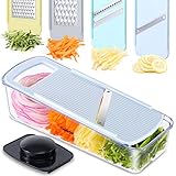 Geedel Mandoline Gemüsehobel, 4 in 1 Multi-Funktions Mandoline Gemüseschneider, Gemüse Schneider für Gemüse Obst Käse