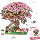 FULHOLPE Sakura Baum Bausteine Bausatz, 2138+ Klemmbausteine Modular Japanische Kirschblütenbaum Modellbausatz, Konstruktionsspielzeug Nicht Kompatibel mit Großen Marken Baumhaus