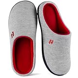 RockDove Damen Original Zweifarbige Hausschuhe mit Rückstellschaum, 40/41 EU, Hellgrau und Rot